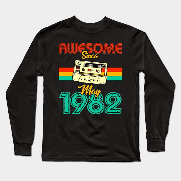 Awesome since May 1982 Long Sleeve T-Shirt by MarCreative